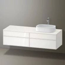   Duravit Zencha jobbos alsószekrény 160, fiókrendező nélkül, fehér üveg/matt fehér ZE4824R64840000