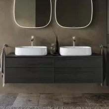   Duravit Zencha fiókos alsószekrény 160, fiókrendező nélkül, fekete tölgy/matt grafit ZE4825B16800000