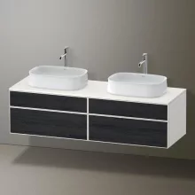   Duravit Zencha fiókos alsószekrény 160, fiókrendező nélkül, fekete tölgy/matt fehér ZE4825B16840000