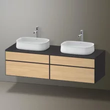   Duravit Zencha fiókos alsószekrény 160, fiókrendező nélkül, natúr tölgy/matt grafit ZE4825B30800000