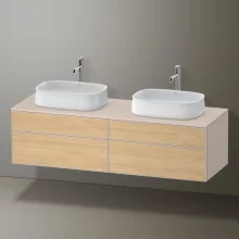   Duravit Zencha fiókos alsószekrény 160, fiókrendező nélkül, natúr tölgy/matt taupe ZE4825B30830000