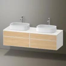   Duravit Zencha fiókos alsószekrény 160, fiókrendező nélkül, natúr tölgy/matt fehér ZE4825B30840000