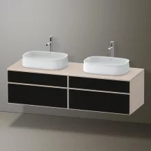  Duravit Zencha fiókos alsószekrény 160, fiókrendező nélkül, strukturált fekete/matt taupe ZE4825B63830000