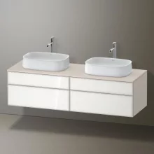   Duravit Zencha fiókos alsószekrény 160, fiókrendező nélkül, fehér üveg/matt taupe ZE4825B64830000