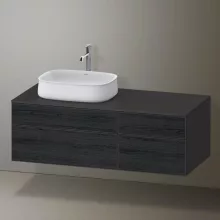   Duravit Zencha balos alsószekrény 130, fiókrendező nélkül, fekete tölgy/matt grafit ZE4826016800000