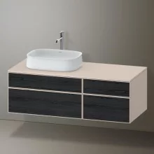   Duravit Zencha balos alsószekrény 130, fiókrendező nélkül, fekete tölgy/matt taupe ZE4826016830000