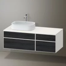  Duravit Zencha balos alsószekrény 130, fiókrendező nélkül, fekete tölgy/matt fehér ZE4826016840000