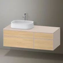   Duravit Zencha balos alsószekrény 130, fiókrendező nélkül, natúr tölgy/matt taupe ZE4826030830000