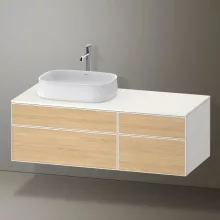   Duravit Zencha balos alsószekrény 130, fiókrendező nélkül, natúr tölgy/matt fehér ZE4826030840000