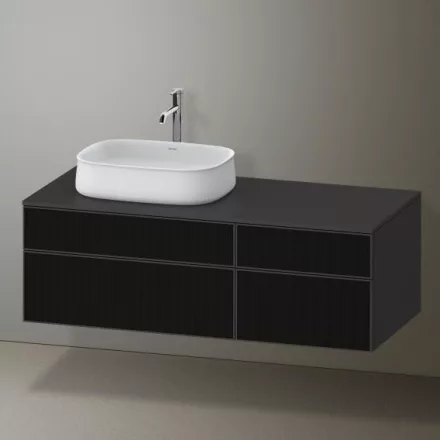 Duravit Zencha balos alsószekrény 130, fiókrendező nélkül, strukturált fekete/matt grafit ZE4826063800000