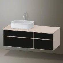   Duravit Zencha balos alsószekrény 130, fiókrendező nélkül, strukturált fekete/matt taupe ZE4826063830000