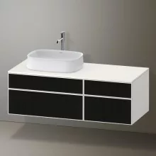   Duravit Zencha balos alsószekrény 130, fiókrendező nélkül, strukturált fekete/matt fehér ZE4826063840000