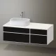 Duravit Zencha balos alsószekrény 130, fiókrendező nélkül, strukturált fekete/matt fehér ZE4826063840000