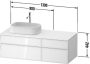 Duravit Zencha balos alsószekrény 130, fiókrendező nélkül, strukturált fekete/matt fehér ZE4826063840000