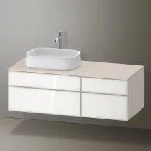   Duravit Zencha balos alsószekrény 130, fiókrendező nélkül, fehér üveg/matt taupe ZE4826064830000