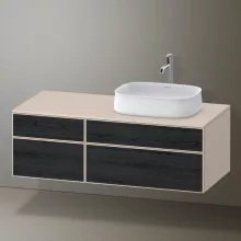   Duravit Zencha jobbos alsószekrény 130, fiókrendező nélkül, fekete tölgy/matt taupe ZE4827016830000