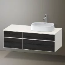   Duravit Zencha jobbos alsószekrény 130, fiókrendező nélkül, fekete tölgy/matt fehér ZE4827016840000