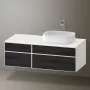 Duravit Zencha jobbos alsószekrény 130, fiókrendező nélkül, fekete tölgy/matt fehér ZE4827016840000