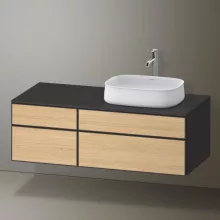   Duravit Zencha jobbos alsószekrény 130, fiókrendező nélkül, natúr tölgy/matt grafit ZE4827030800000