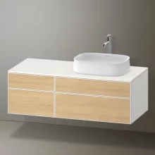   Duravit Zencha jobbos alsószekrény 130, fiókrendező nélkül, natúr tölgy/matt fehér ZE4827030840000