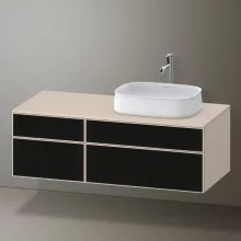   Duravit Zencha jobbos alsószekrény 130, fiókrendező nélkül, strukturált fekete/matt taupe ZE4827063830000