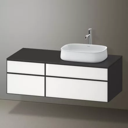 Duravit Zencha jobbos alsószekrény 130, fiókrendező nélkül, fehér üveg/matt grafit ZE4827064800000