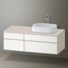   Duravit Zencha jobbos alsószekrény 130, fiókrendező nélkül, fehér üveg/matt taupe ZE4827064830000