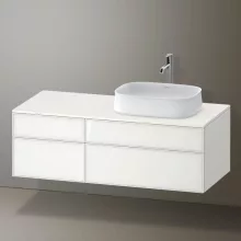   Duravit Zencha jobbos alsószekrény 130, fiókrendező nélkül, fehér üveg/matt fehér ZE4827064840000