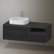   Duravit Zencha balos alsószekrény 130, fiókrendező nélkül, fekete tölgy/matt grafit ZE4828016800000