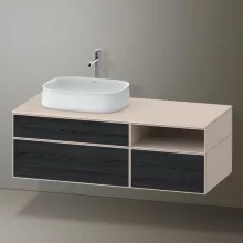   Duravit Zencha balos alsószekrény 130, fiókrendező nélkül, fekete tölgy/matt taupe ZE4828016830000