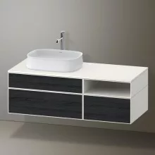   Duravit Zencha balos alsószekrény 130, fiókrendező nélkül, fekete tölgy/matt fehér ZE4828016840000