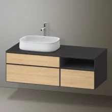   Duravit Zencha balos alsószekrény 130, fiókrendező nélkül, natúr tölgy/matt grafit ZE4828030800000