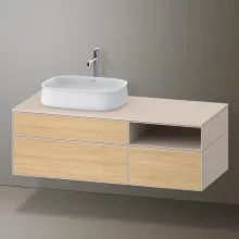   Duravit Zencha balos alsószekrény 130, fiókrendező nélkül, natúr tölgy/matt taupe ZE4828030830000