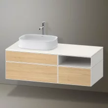   Duravit Zencha balos alsószekrény 130, fiókrendező nélkül, natúr tölgy/matt fehér ZE4828030840000