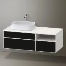   Duravit Zencha balos alsószekrény 130, fiókrendező nélkül, strukturált fekete/matt fehér ZE4828063840000