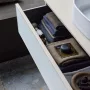 Duravit Zencha balos alsószekrény 130, fiókrendező nélkül, fehér üveg/matt grafit ZE4828064800000