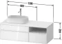 Duravit Zencha balos alsószekrény 130, fiókrendező nélkül, fehér üveg/matt grafit ZE4828064800000