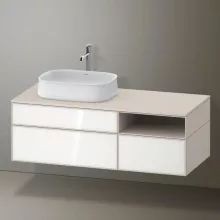   Duravit Zencha balos alsószekrény 130, fiókrendező nélkül, fehér üveg/matt taupe ZE4828064830000