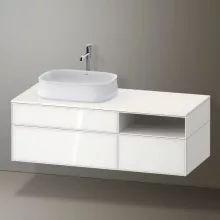   Duravit Zencha balos alsószekrény 130, fiókrendező nélkül, fehér üveg/matt fehér ZE4828064840000