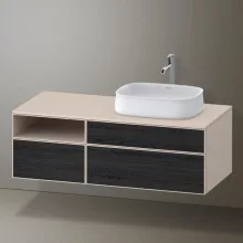   Duravit Zencha jobbos alsószekrény 130, fiókrendező nélkül, fekete tölgy/matt taupe ZE4829016830000