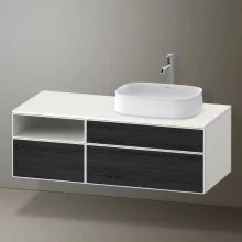   Duravit Zencha jobbos alsószekrény 130, fiókrendező nélkül, fekete tölgy/matt fehér ZE4829016840000