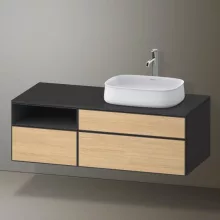   Duravit Zencha jobbos alsószekrény 130, fiókrendező nélkül, natúr tölgy/matt grafit ZE4829030800000