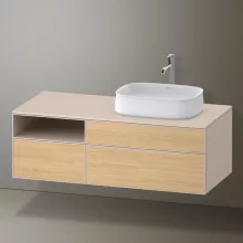   Duravit Zencha jobbos alsószekrény 130, fiókrendező nélkül, natúr tölgy/matt taupe ZE4829030830000