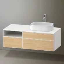   Duravit Zencha jobbos alsószekrény 130, fiókrendező nélkül, natúr tölgy/matt fehér ZE4829030840000