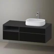   Duravit Zencha jobbos alsószekrény 130, fiókrendező nélkül, strukturált fekete/matt grafit ZE4829063800000