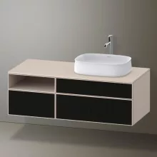   Duravit Zencha jobbos alsószekrény 130, fiókrendező nélkül, strukturált fekete/matt taupe ZE4829063830000