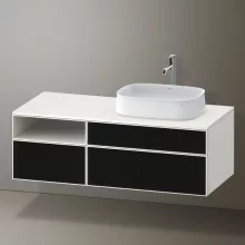   Duravit Zencha jobbos alsószekrény 130, fiókrendező nélkül, strukturált fekete/matt fehér ZE4829063840000