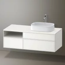   Duravit Zencha jobbos alsószekrény 130, fiókrendező nélkül, fehér üveg/matt fehér ZE4829064840000