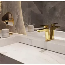   Ferro Vitto VerdeLine mosdócsaptelep Click-Clack leeresztővel, arany BVI2VLG