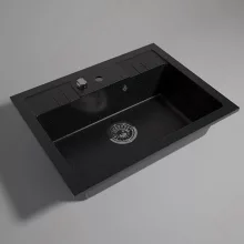   Ferro Mezzo II 1-medencés gránit mosogató lefolyó távműködtetővel 58/48, grafit shine DRGM1/48/58HA